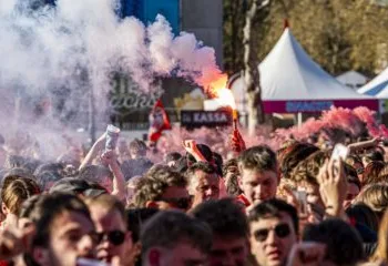 Dozens burned by fireworks at PSV title party despite flare ban