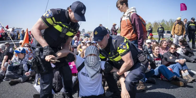 Mass arrests following motorway climate protest near Utrecht