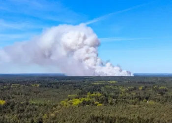 Major fire at military training range, smoke closes motorway